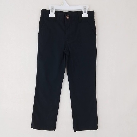 Carter's Kid Cotton Slim Fit Khaki Pants‎ Boy's Size 4 in Black - Picture 1 of 11
